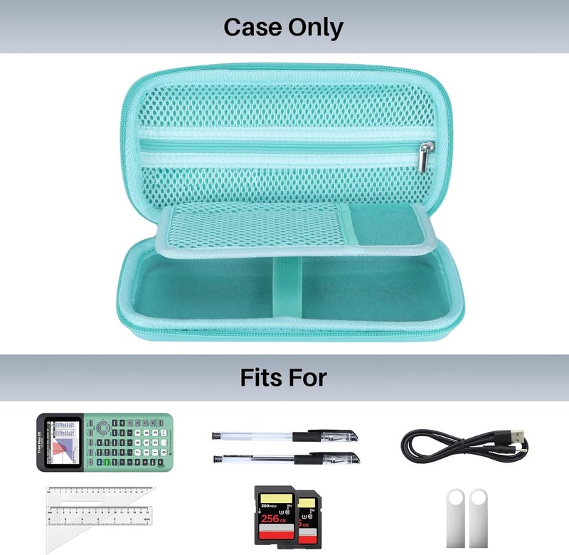 RIYADAone Hard Case Replacement for Texas Instruments TI-84 Plus CE/TI-84 Plus/TI-Nspire CX II CAS/TI-Nspire CX II/TI-83 Plus/TI-89 Titanium/TI-85 / TI-86 Color Graphing Calculator (Mint Green Case) - Image 3